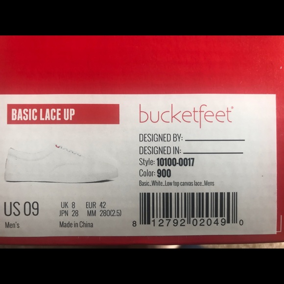 Men’s Bucketfeet Basic Lace Up White size 9 - Picture 2 of 5